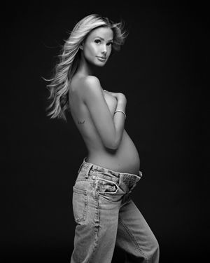 Timeless Black & White maternity studio session in San Diego, captured by Daryana Orange.