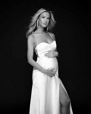 Timeless Black and White Studio Maternity Photoshoot in San Diego, captured by Daryana Orange.