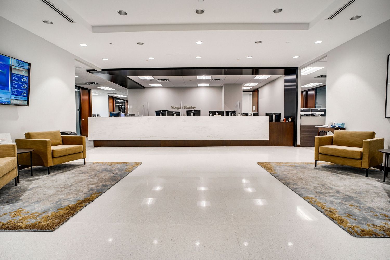 a professional real estate photo of a modern, renovated office building in florida