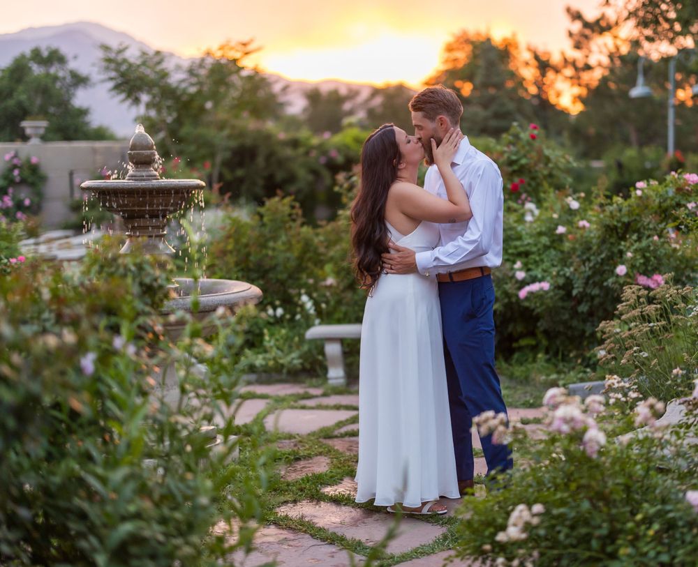 Hillside Gardens Colorado Springs Botanical Denver Wedding True Color Bold Colorful Roses Sunset Golden Hour Mountains 2