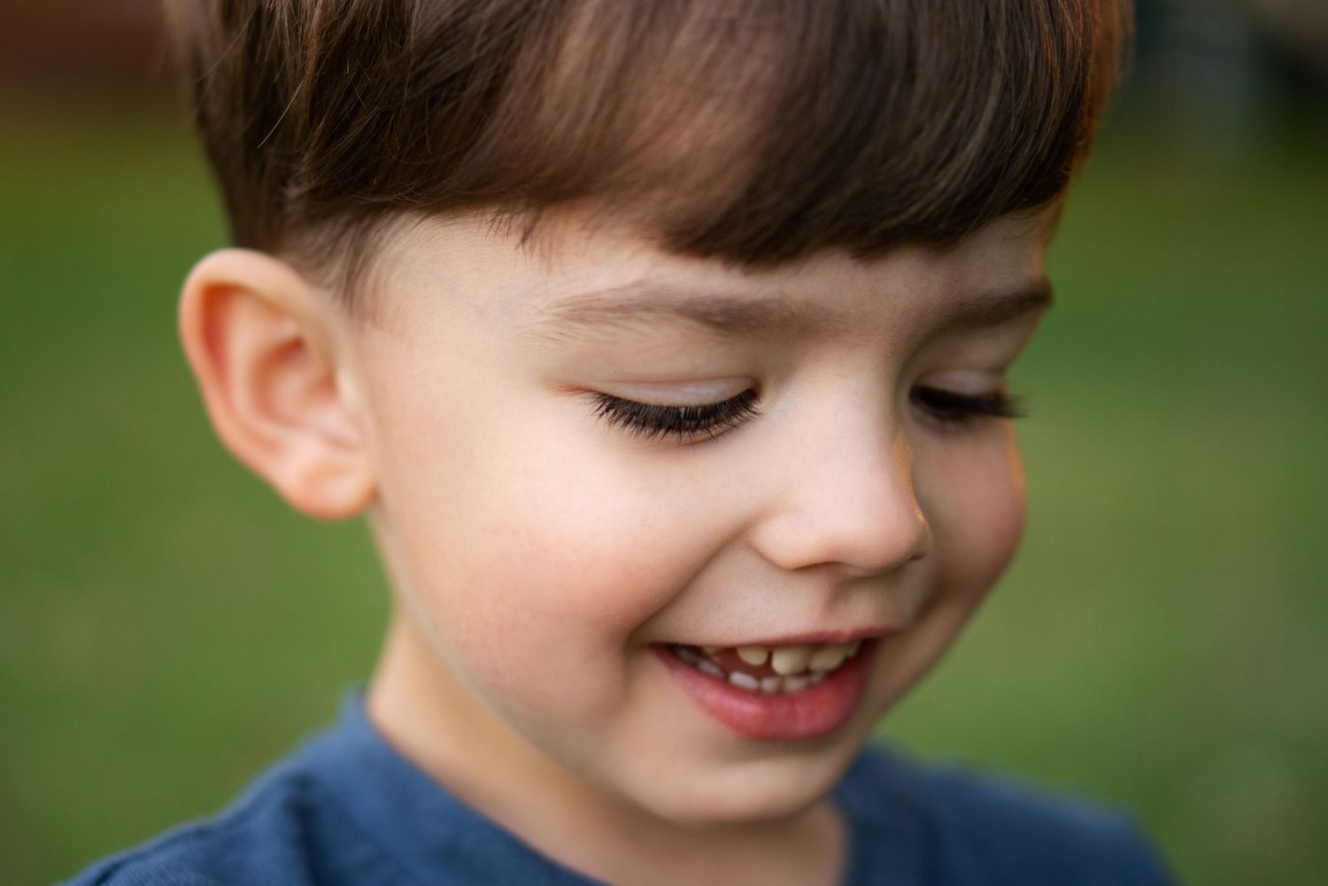 closeup of smiling boy
