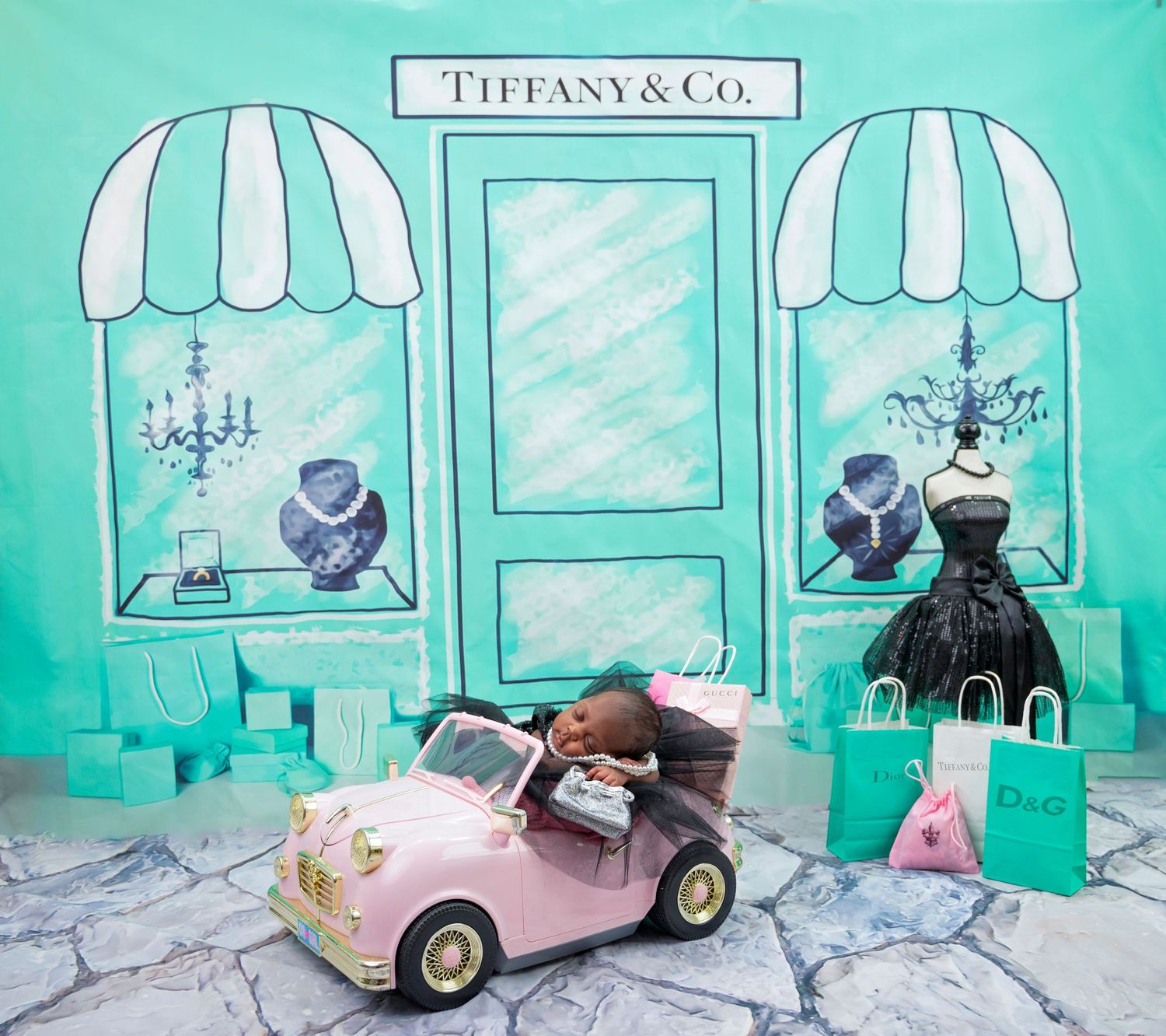 Newborn Session Tiffany theme Newborn Photography Coral Springs Florida