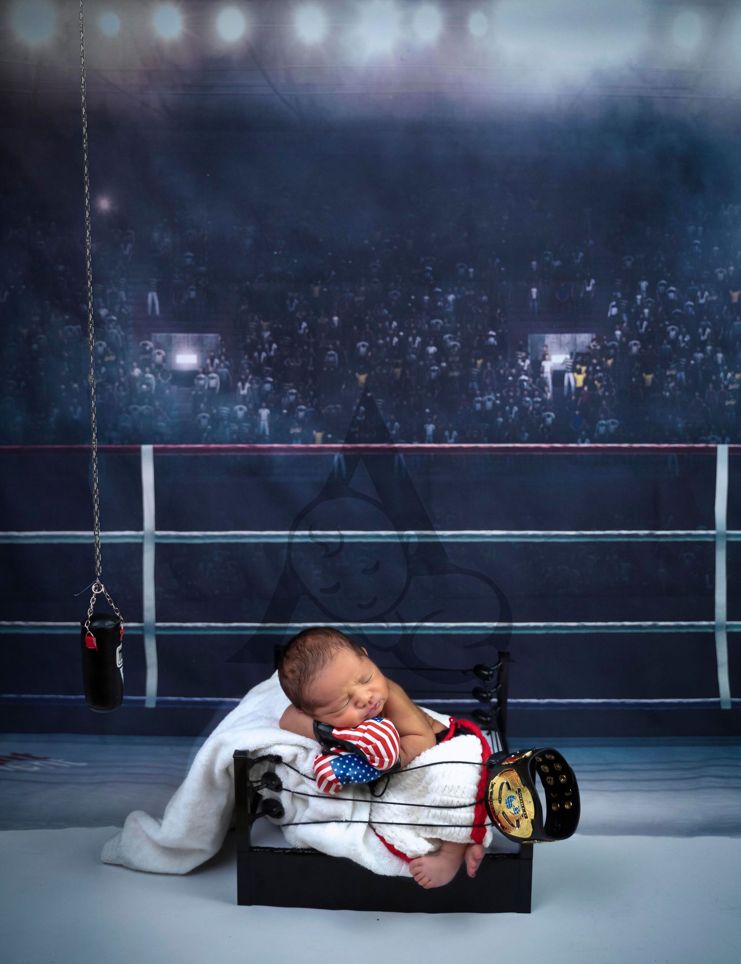Newborn Baby Session Boxing Arena Theme Newborn Photography Coral Springs Florida