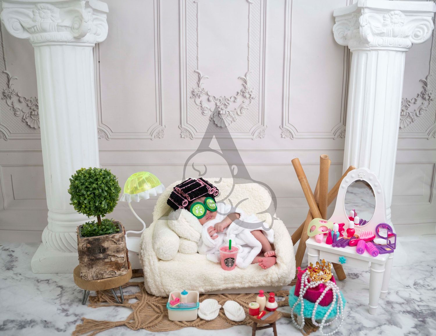 Newborn Baby Session Spa Theme Newborn Photography Coral Springs Florida