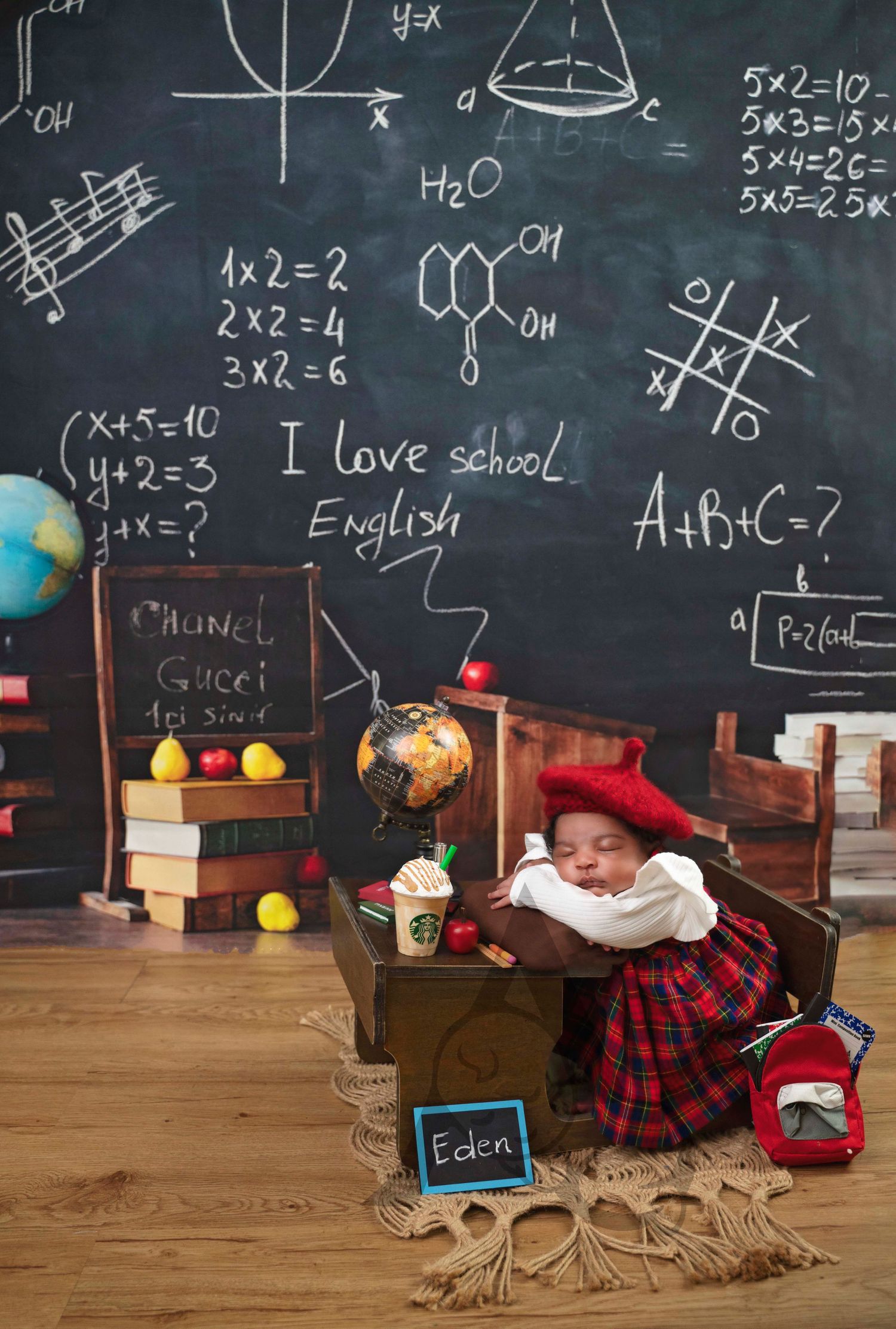 Newborn Baby Session School Desk Theme Newborn Photography Coral Springs Florida
