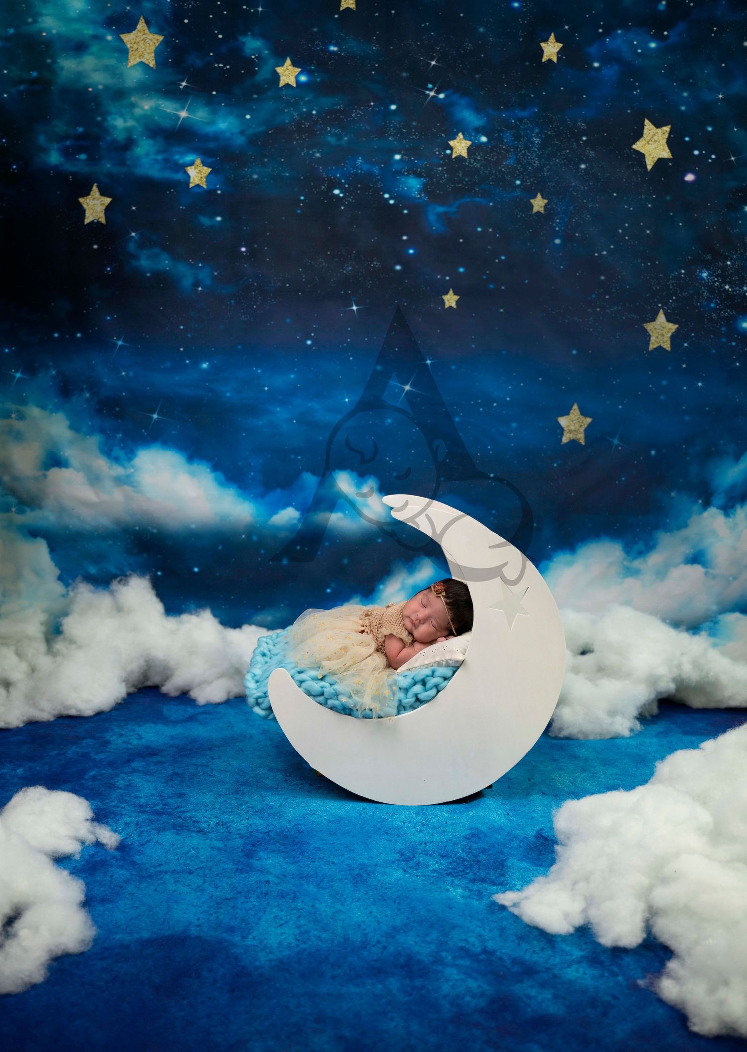 Newborn Baby Session Moon Princess in the Clouds Theme Newborn Photography Coral Springs Florida