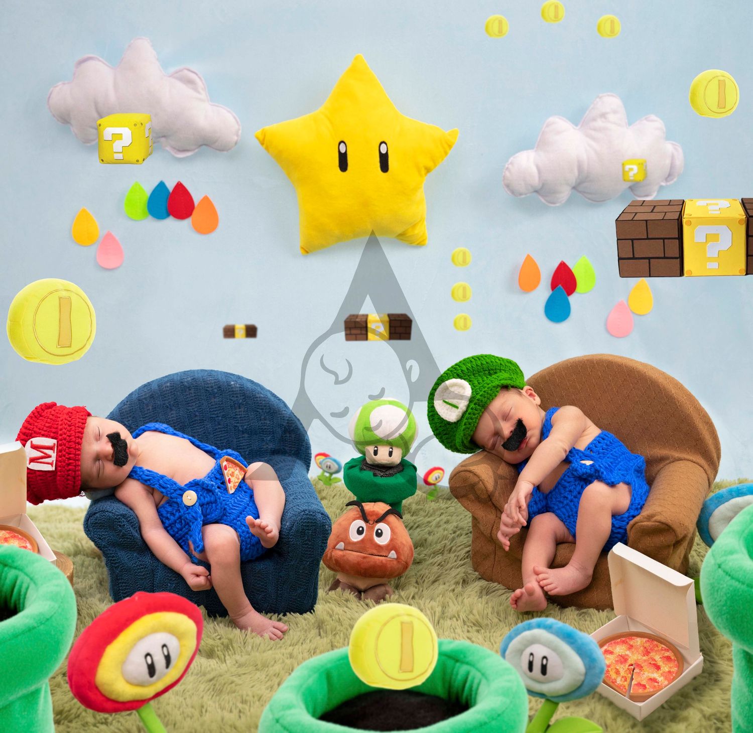 Newborn Baby Session Super Mario Bros Theme Newborn Photography Coral Springs Florida