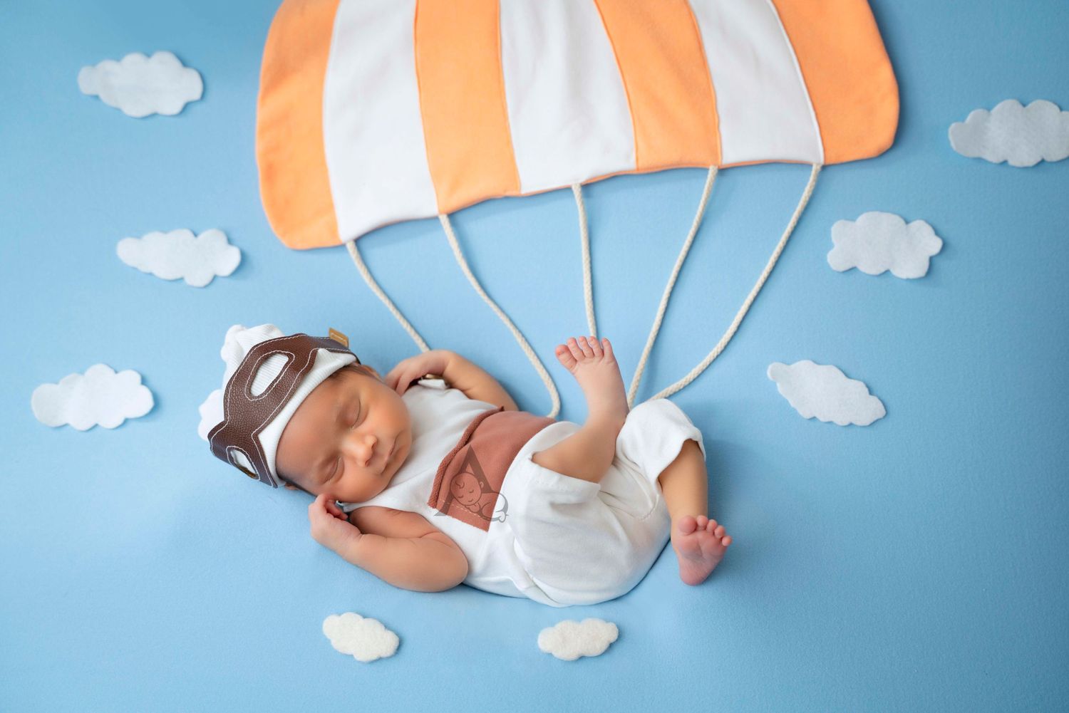 Newborn Baby Sky Diver Parachute. Newborn Photography Coral Springs Florida