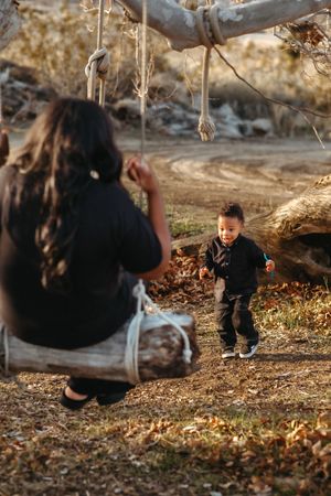 unposed natural family photographer, high desert Southern California family photographer kid portraits