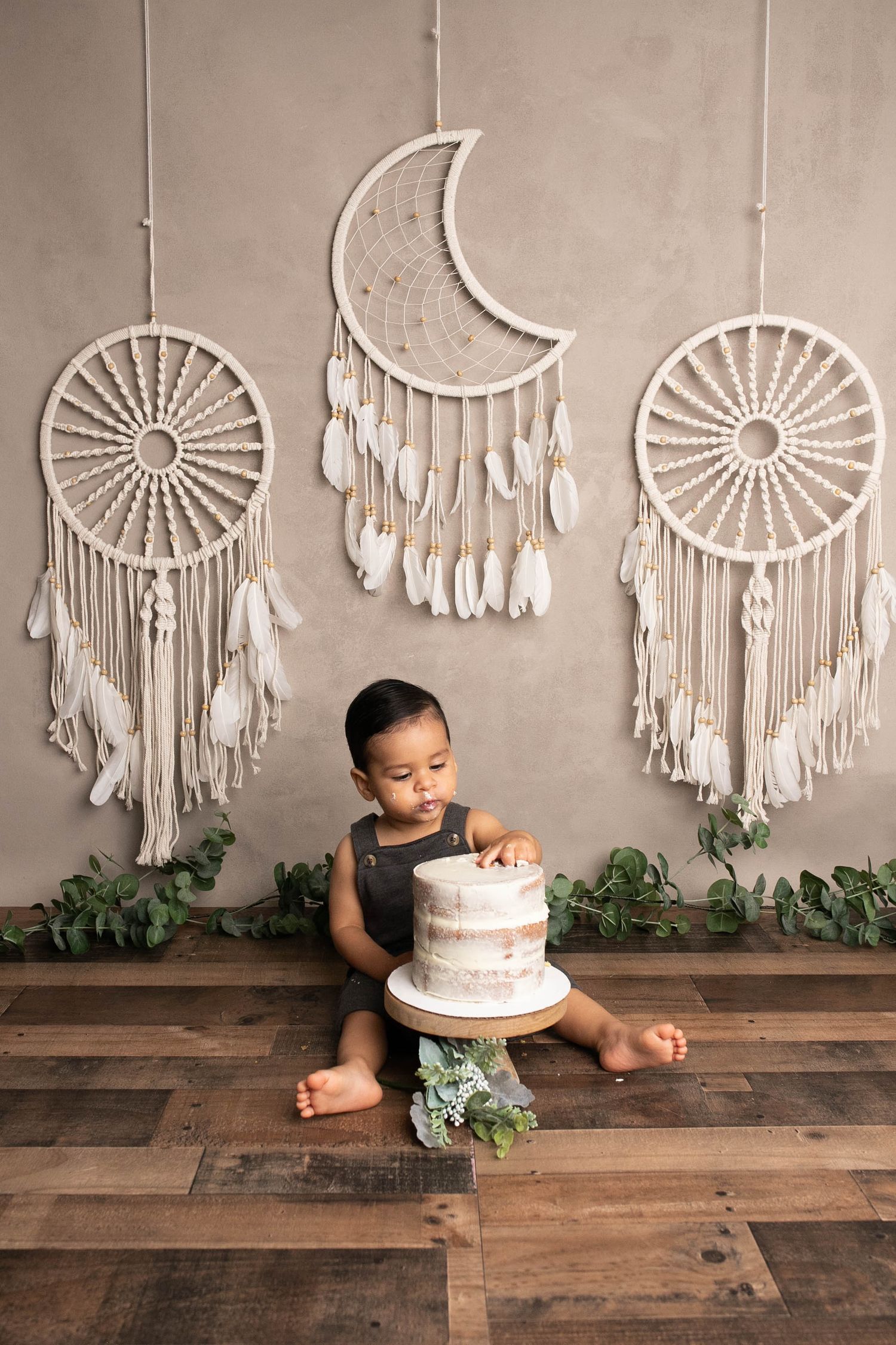 cake smash photo session in huntersville nc