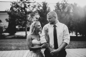 Bride and Groom looking at each other