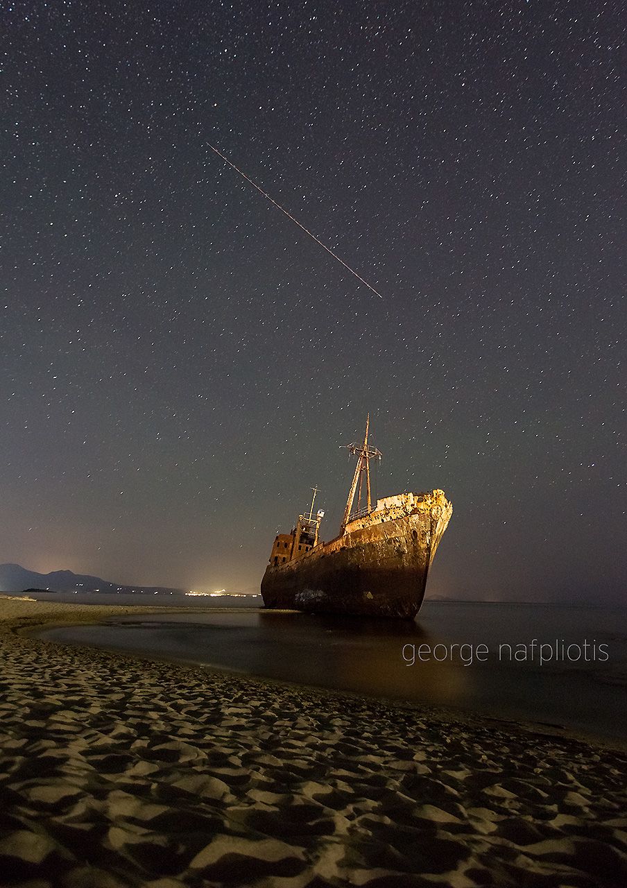 Πεφταστερια στο γυθειο nightphotography