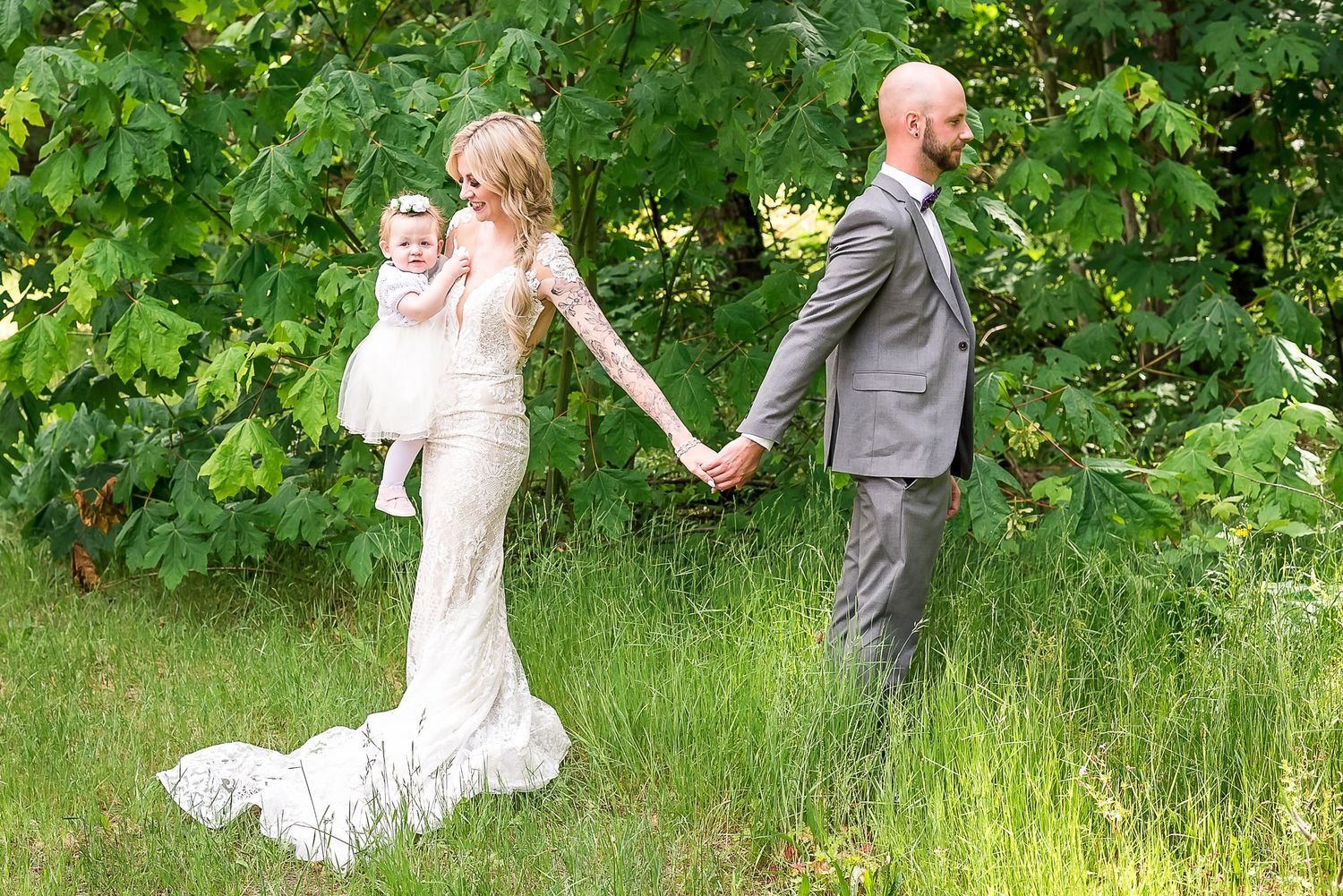 A beauitful moment together before the first look on their wedding day. Photo in Hope, B.C. by Kari Mills Photography.