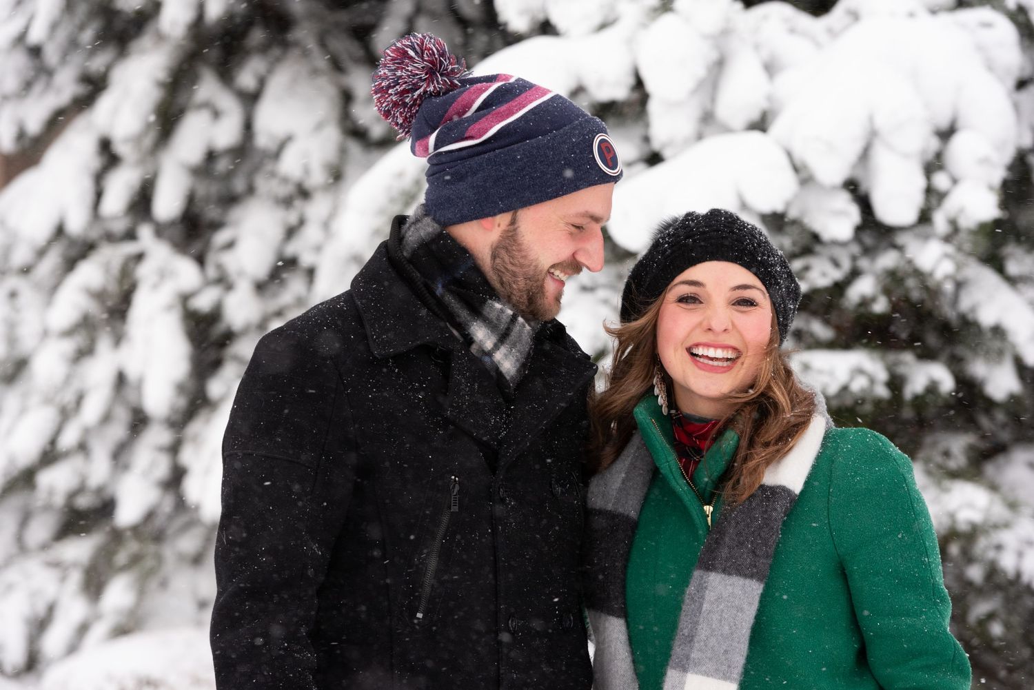 Winter wonderland snowy blizzard engagement portraits in East Boston with Leah Ramuglia Photography