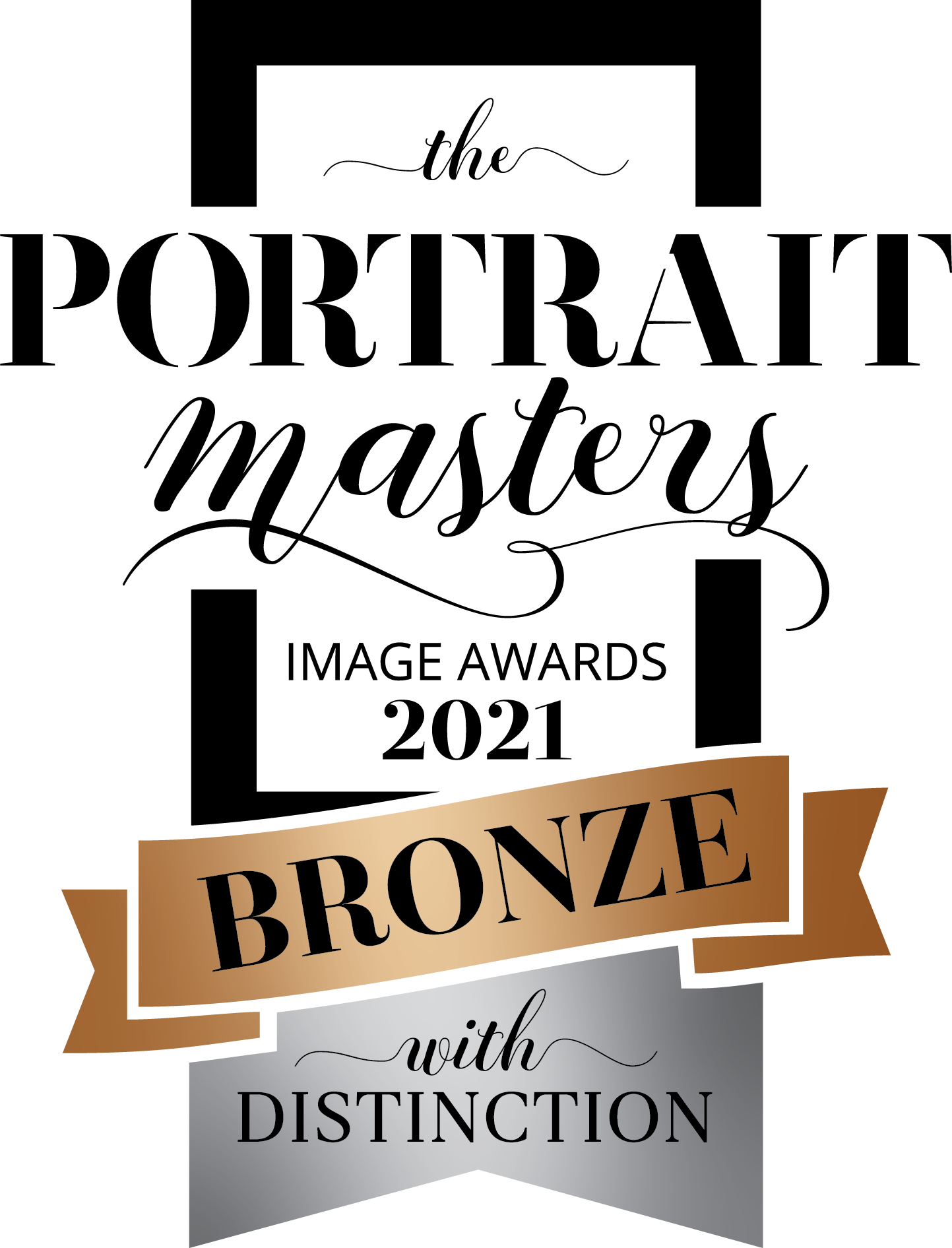 Bronze with Distinction award badge featuring dual-colored ribbon banner.