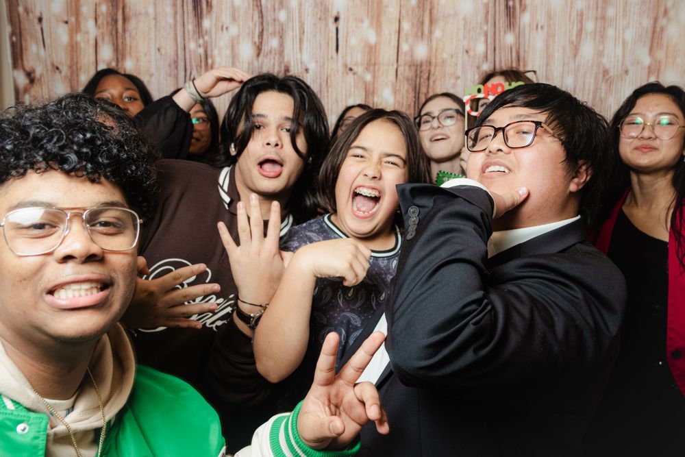 Filipinos having fun at photo booth