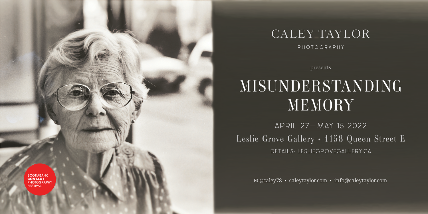 Advertisement for photography exhibition titled Misunderstanding Memory.
