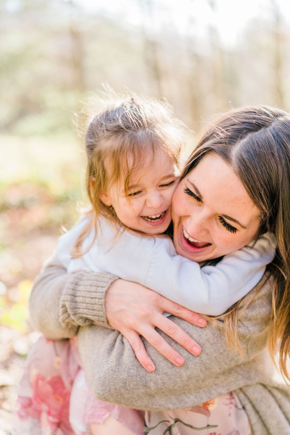 mother and daughter laughing together at colwick park