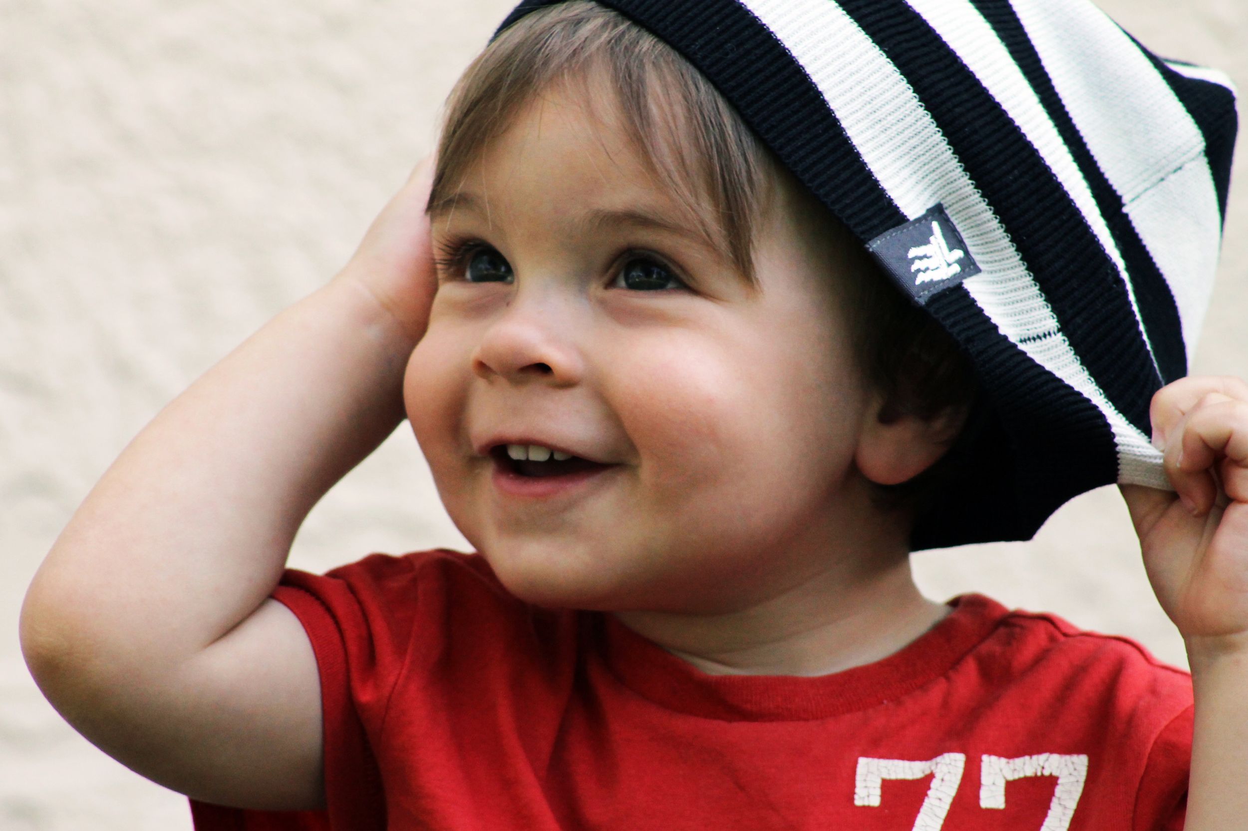 Young Boy in Striped Hat - Lifestyle Branding Photo Session - St. Augustine, FL