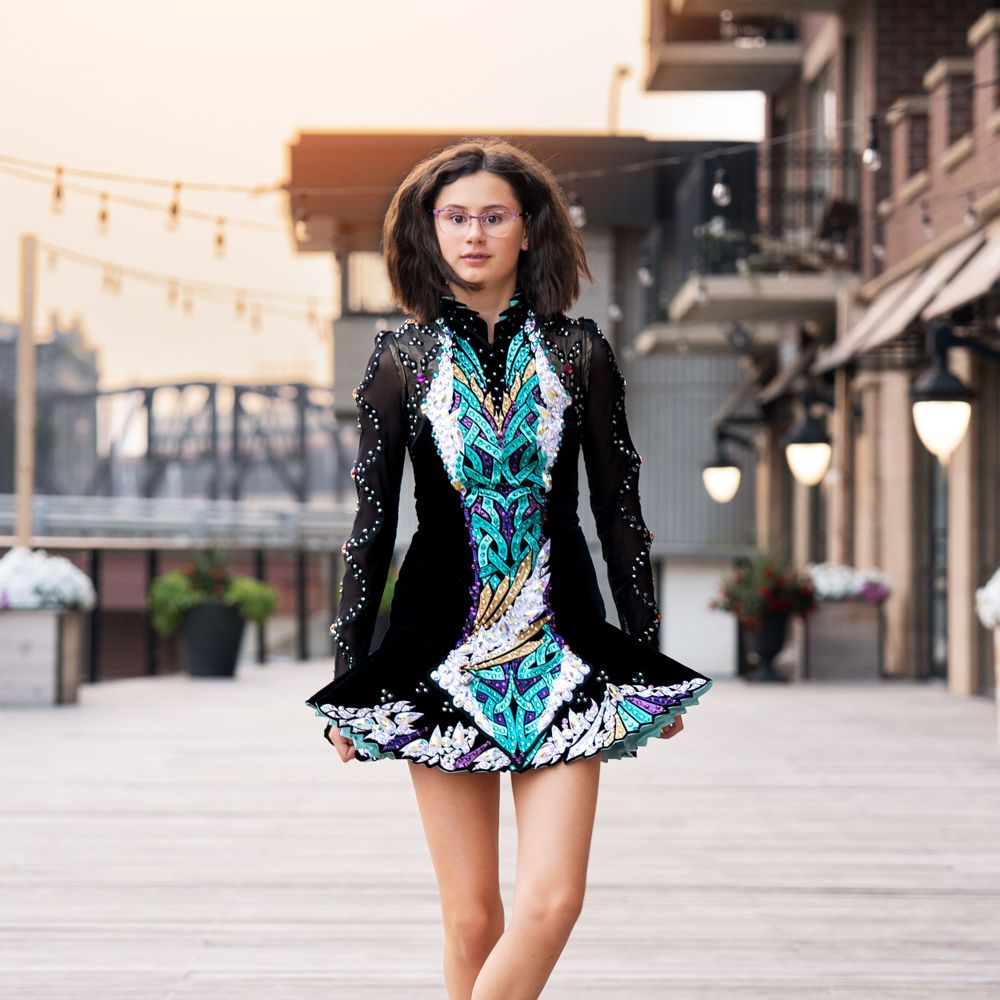 Portrait of young woman dressed in sparkling dress - shot by Milwaukee event photographer Rachel Dickman.