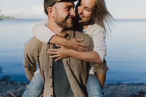 Sunset engagement session at Massassauga Point in Prince Edward County, Ontario