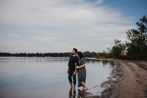 Sunset engagement session at Sand Dunes, Prince Edward County, Ontario