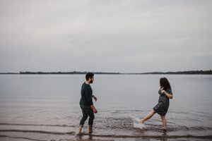 Sunset engagement session at Sand Dunes, Prince Edward County, Ontario