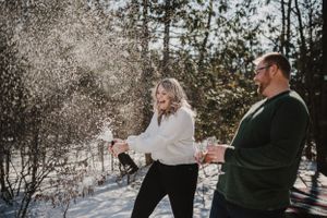 Winter engagement session at Ferris Provincial Park in Campbellford, Ontario
