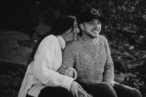 Fall sunset engagement session at Massassauga Point, Prince Edward County, Ontario