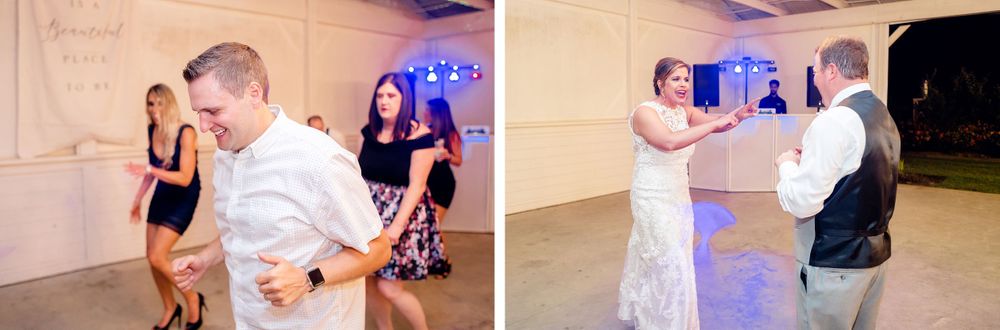 Wedding reception dance floor candid moments with guests enjoying the celebration.