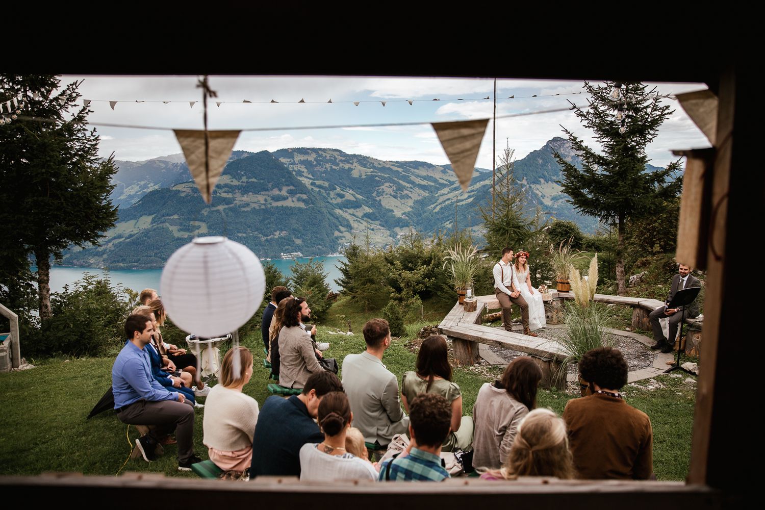 Berghochzeit Alpen Schweiz Emmetten bei Vierwaldstättersee Luzern Anni und Julian