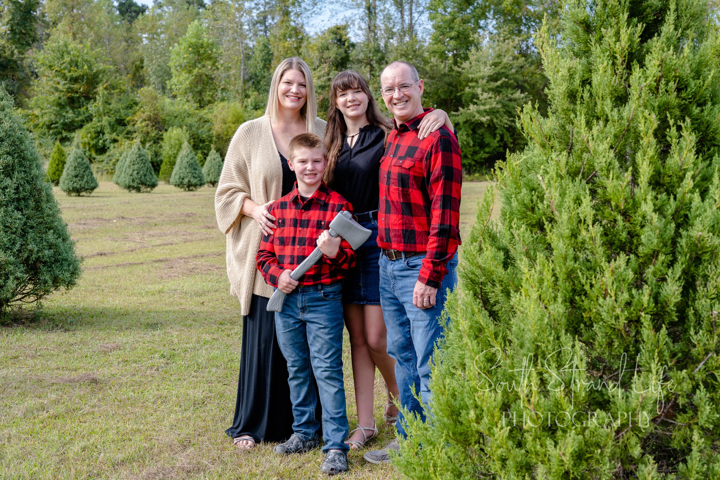 Christmas family portraits Christmas tree farm family portraits