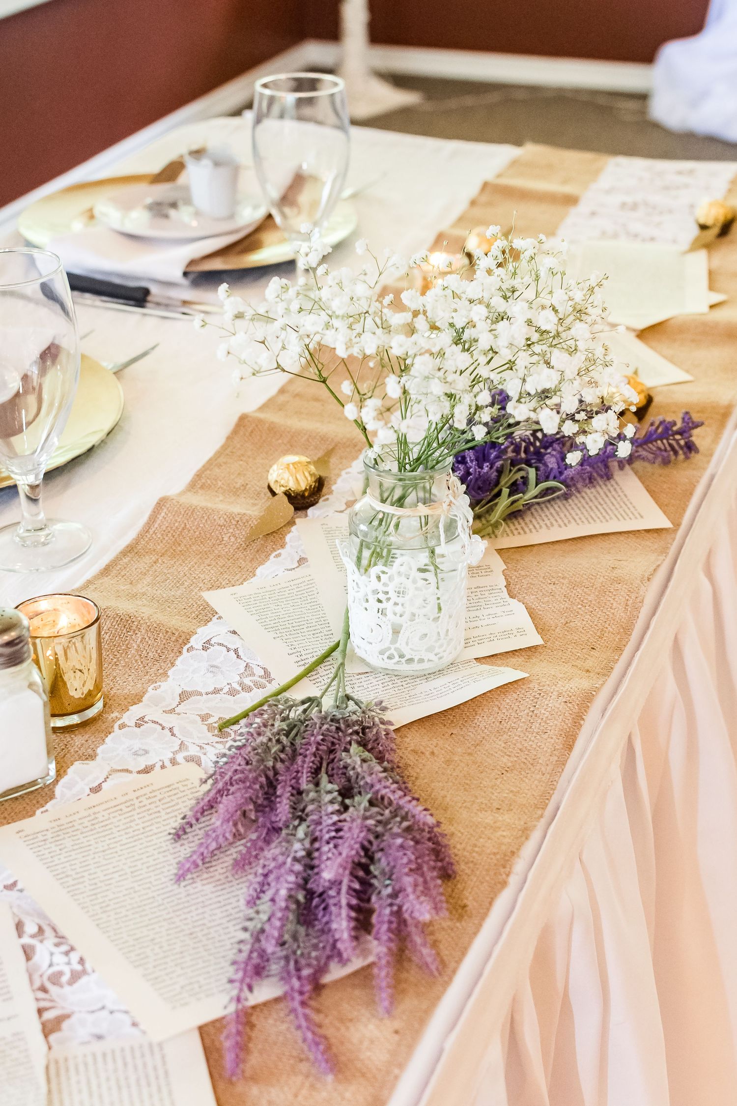Lavender and golf reception details in Hope, B.C. Photo by Fraser Valley wedding photographer, Kari Mills Photography.