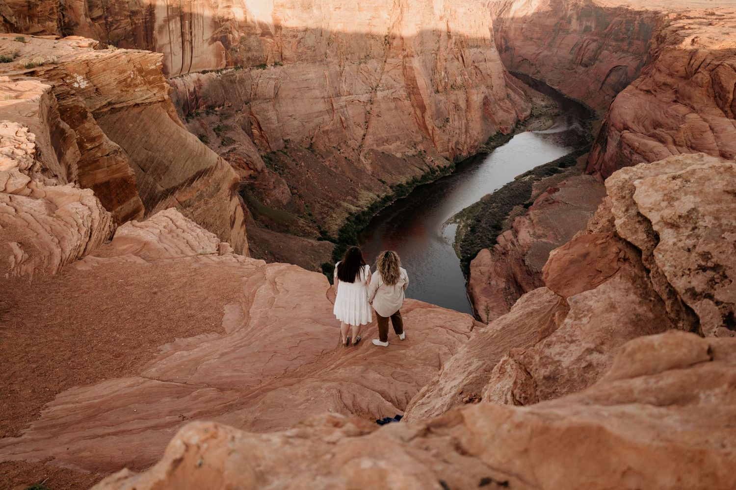 couple engagement proposal horseshoe bend Utah photographer