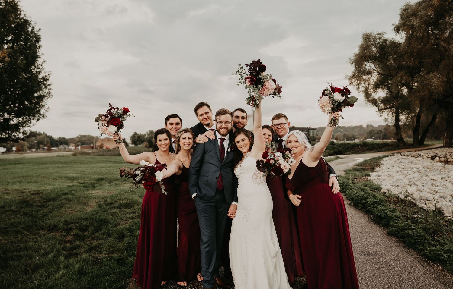 wedding party by the bayshore in Owen Sound Ontario