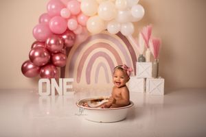 Milk bath baby birthday session; Cake Smash Session Lexington, SC; best photographer Lexington, SC; children's photos
