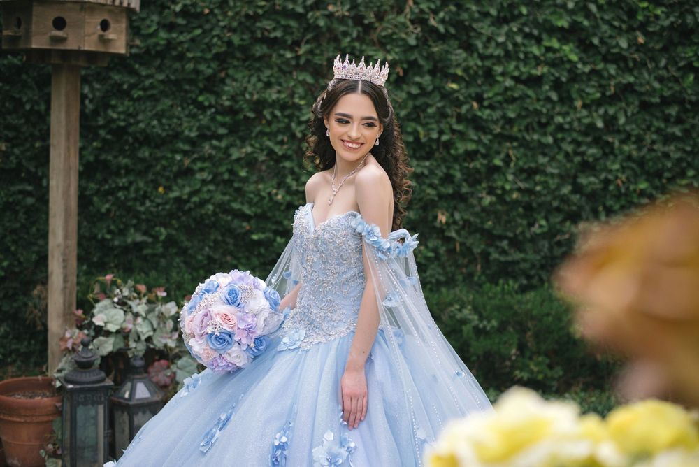 Girl posting with her dress