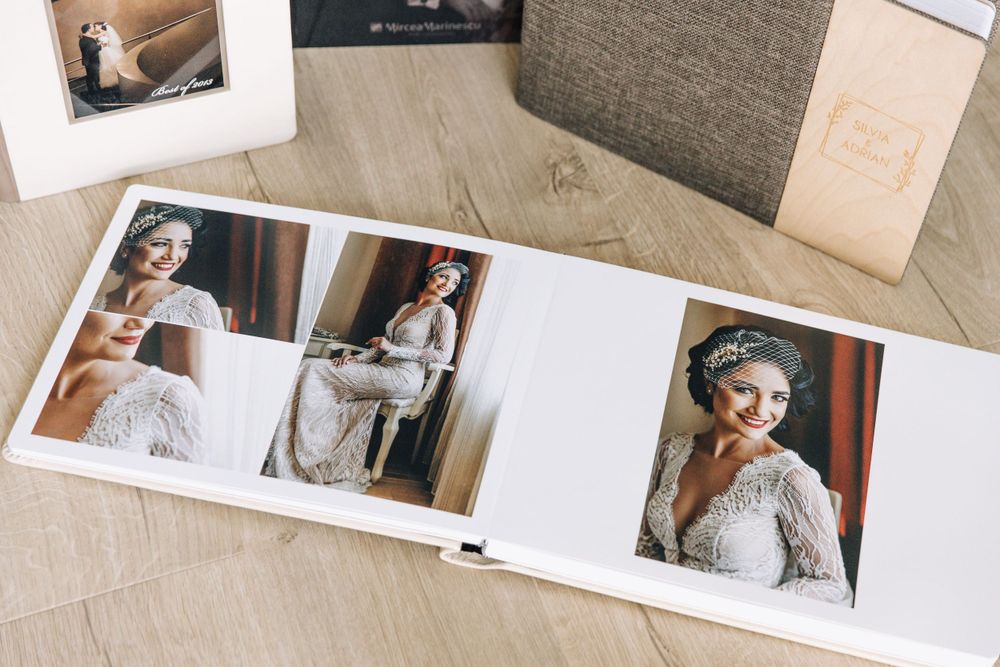 Beautiful wedding album with natural leather hardcover, photographic paper, perfect for your beautiful wedding