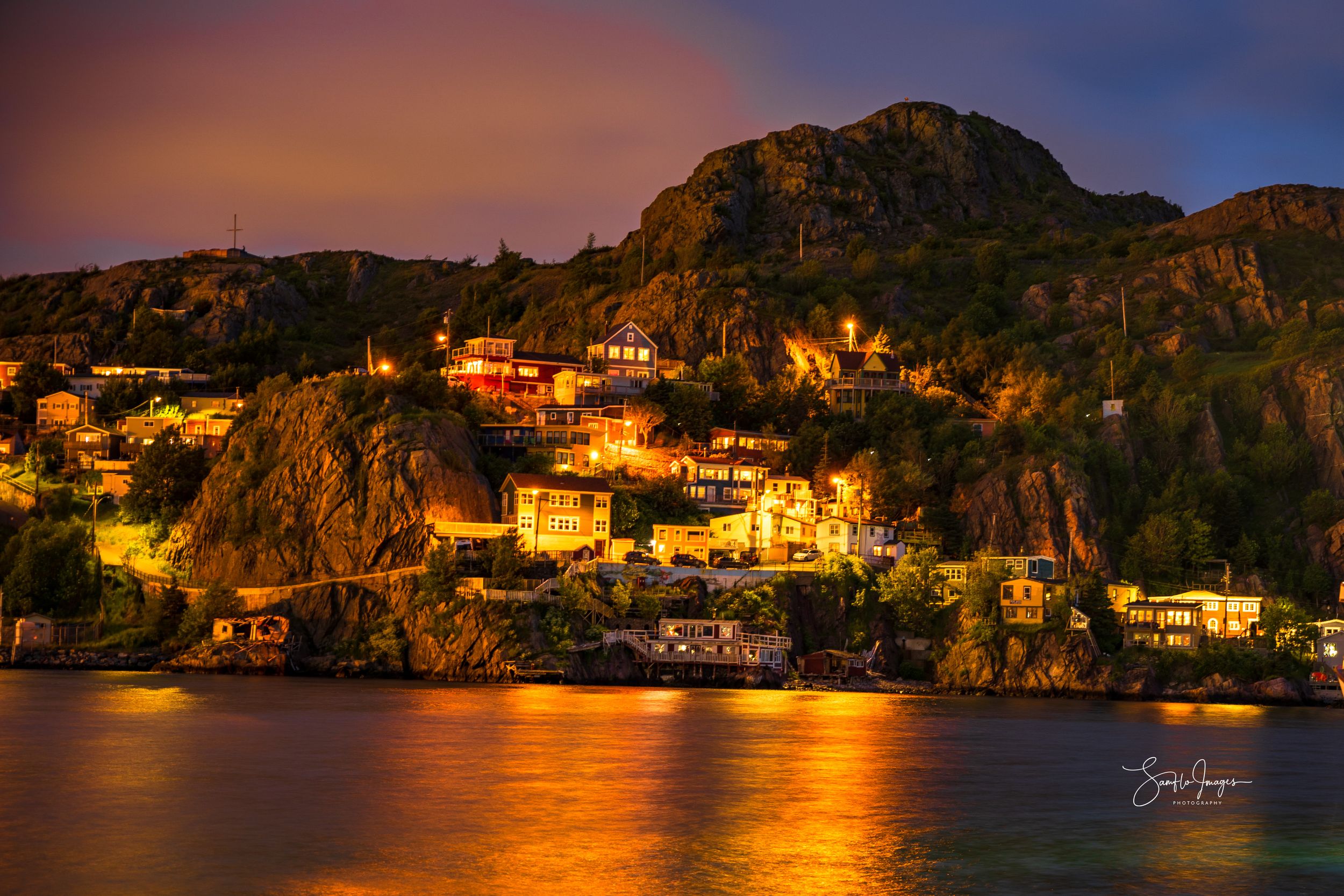 THE BATTERY NEIGHBOURHOOD IN ST JOHN'S, NEWFOUNDLAND ON A CLOUDY SUMMER NIGHT