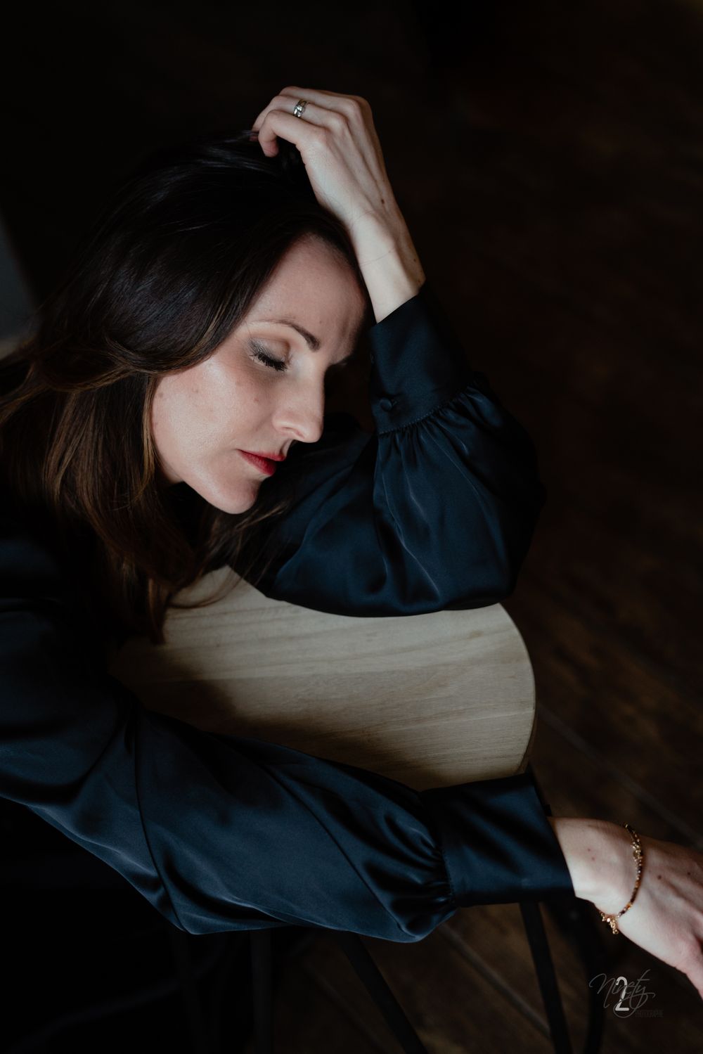 Séance portrait de femme, home studio, séance boudoir