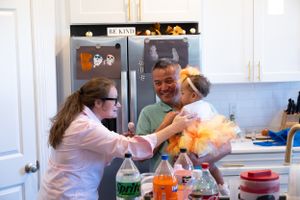 Exciting kitchen experiment demonstration with dramatic flame effect.