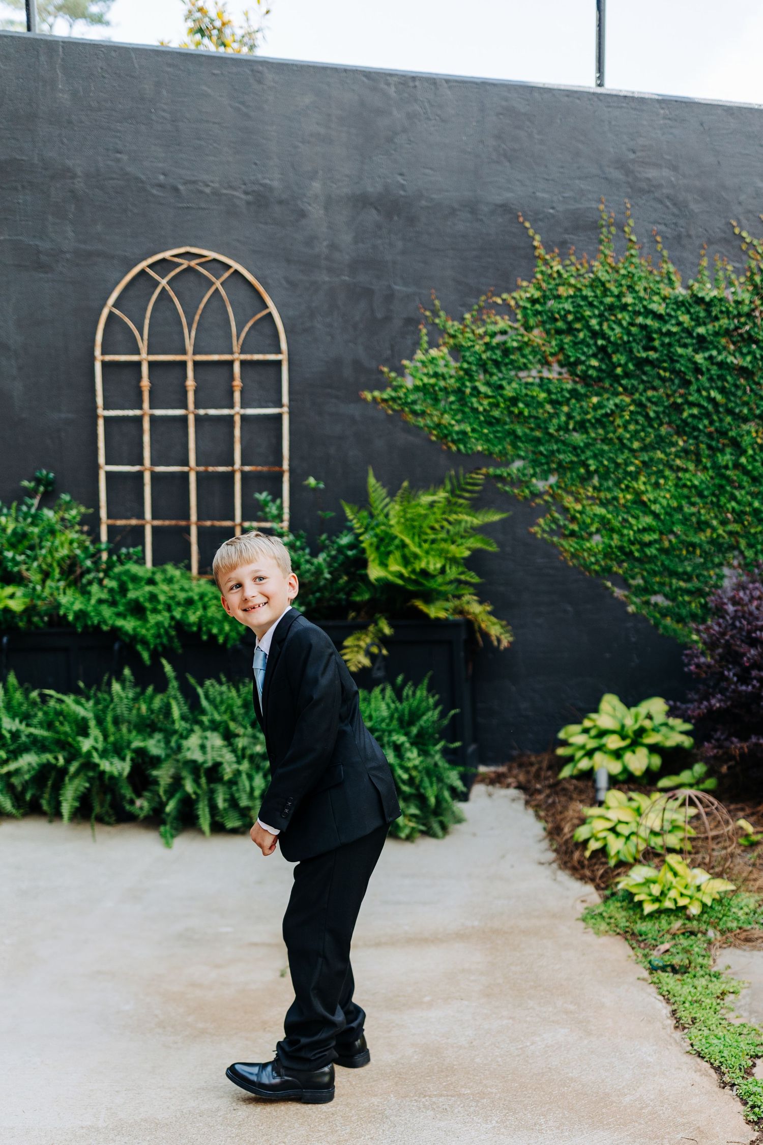 mother and son first look monroe cotton mill wedding