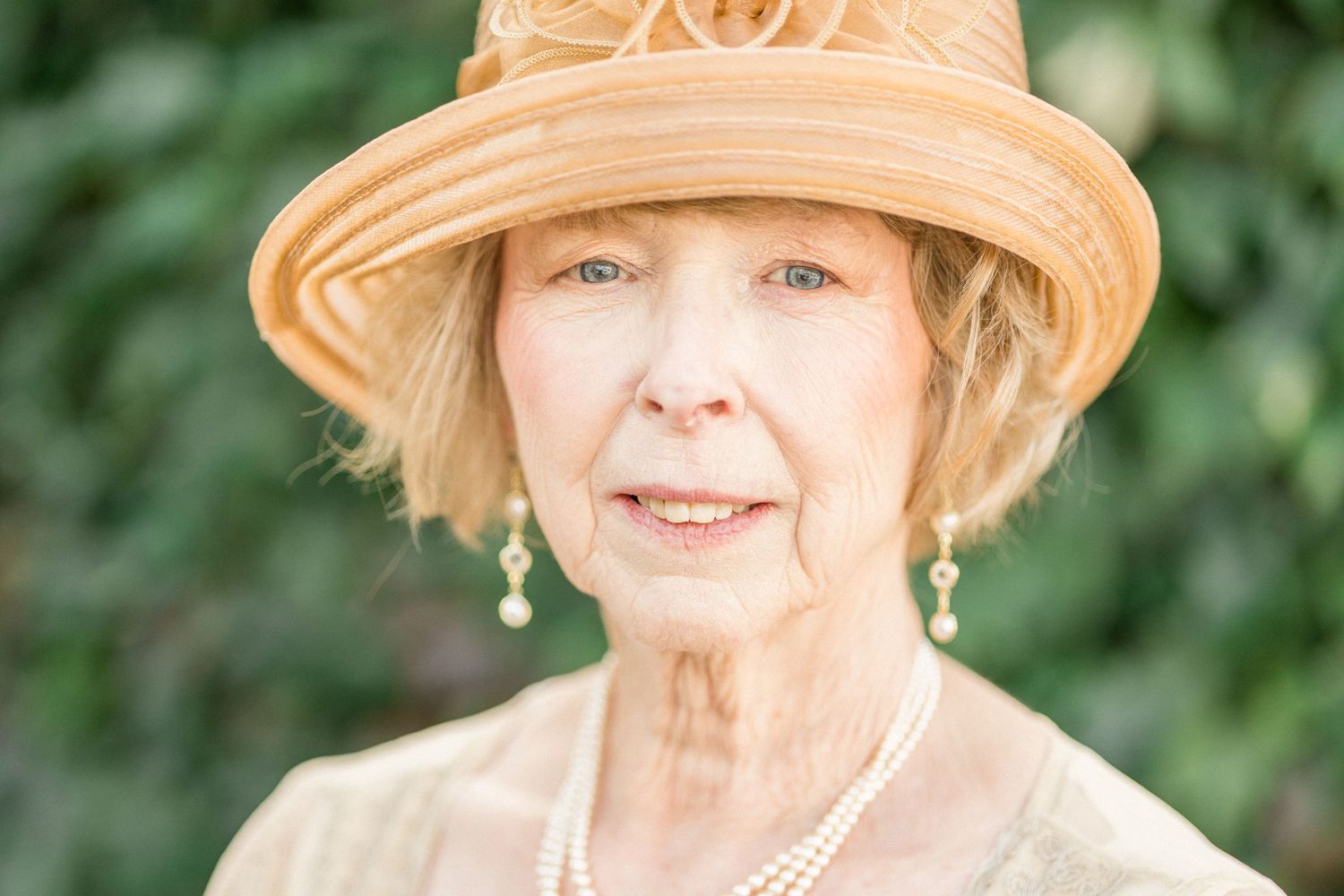 older woman with blue eyes