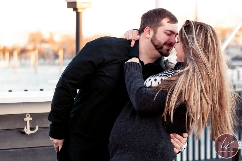 man dips his pregnant fiance