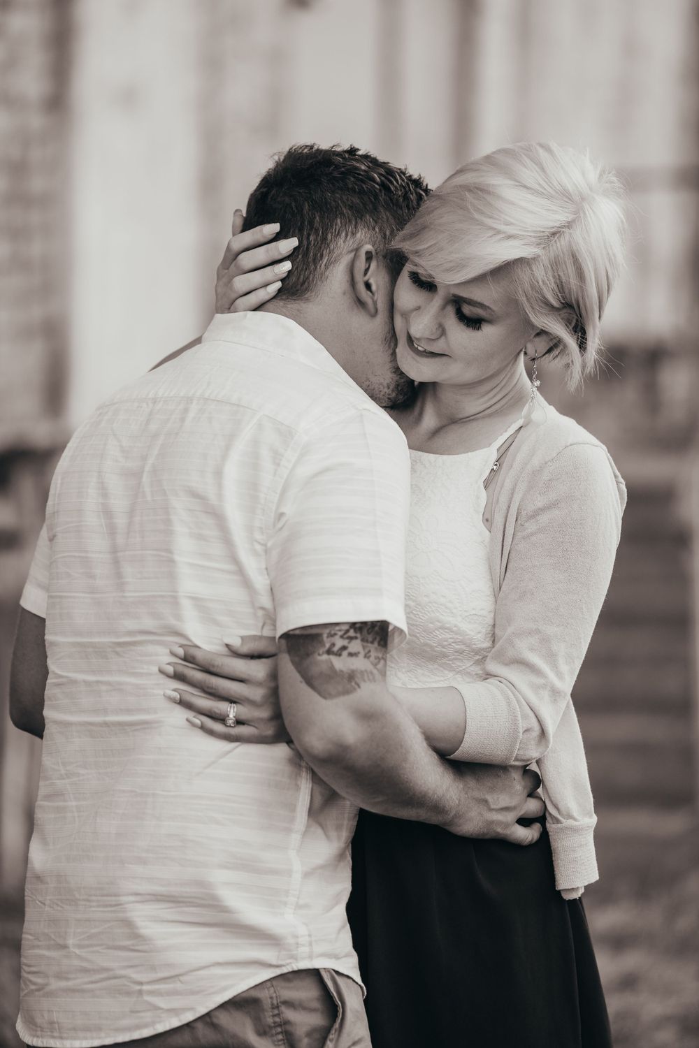 embracing couple