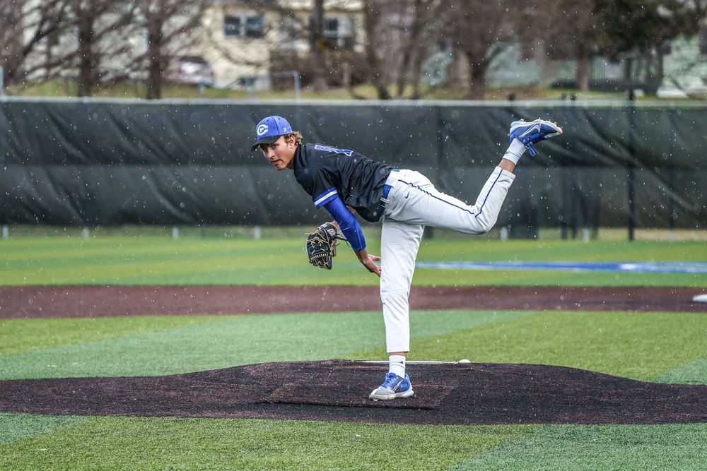 baseball pitcher in rain