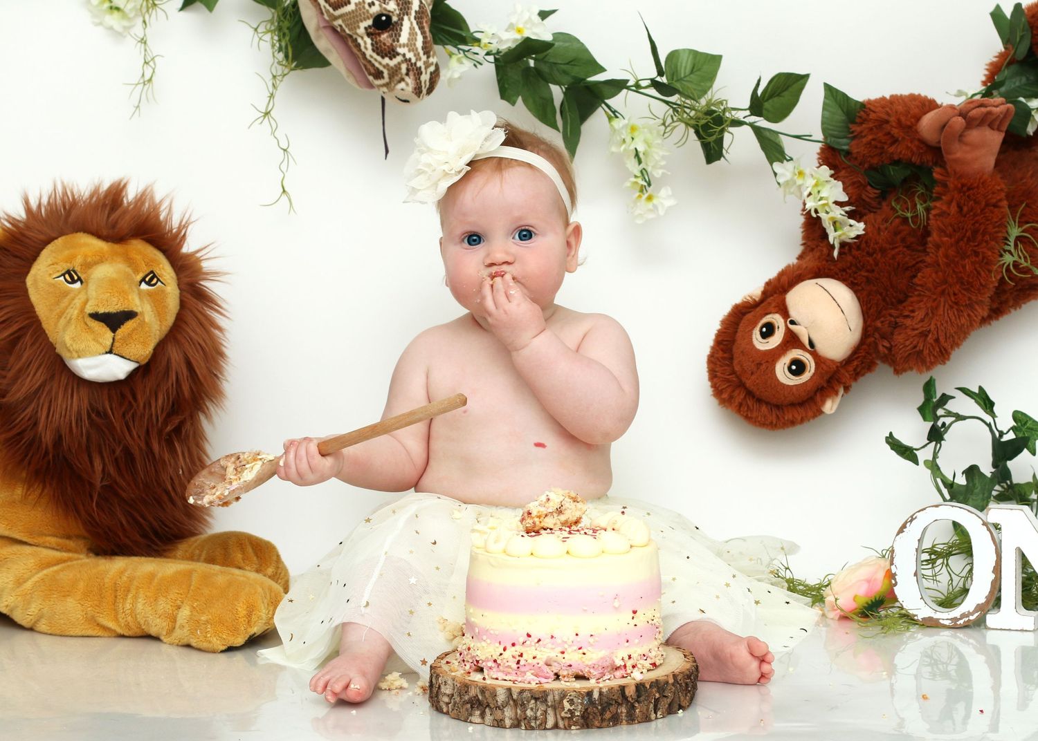 Baby Girl 1st Birthday Bath Splash. Newborn Photographer Tameside