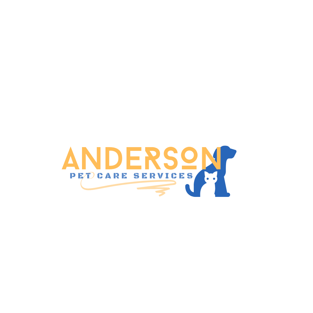 Blue and orange Anderson company logo design on black background.