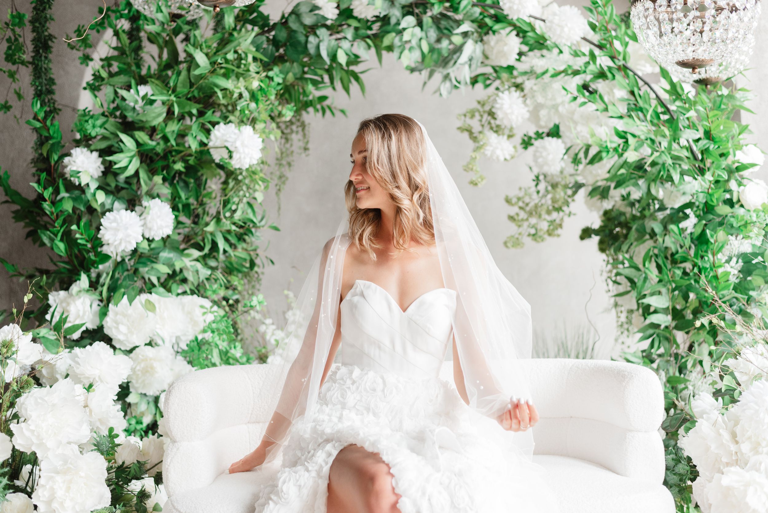 Bride looking away at wedding photoshoot captured by Toronto Wedding Photographer Jess GC Photography