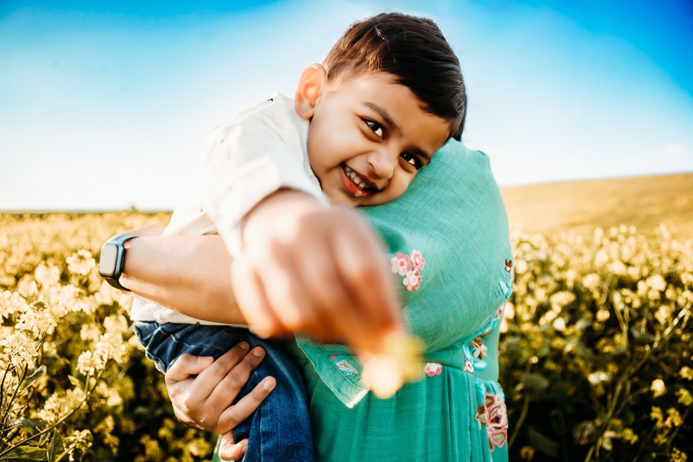 Child with flower